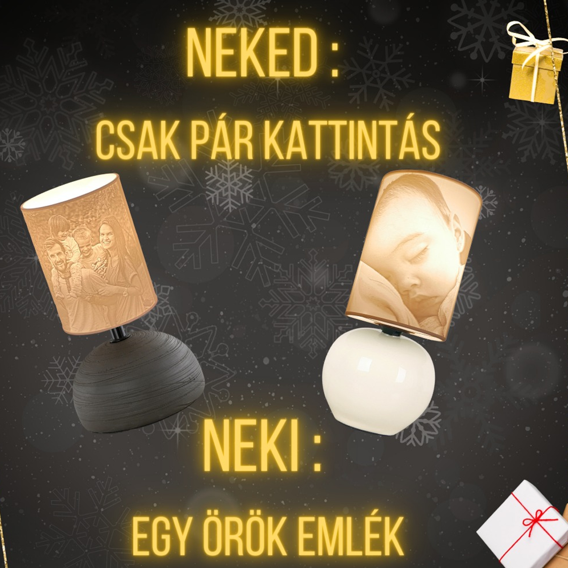 Litofán lámpa részletes mintával