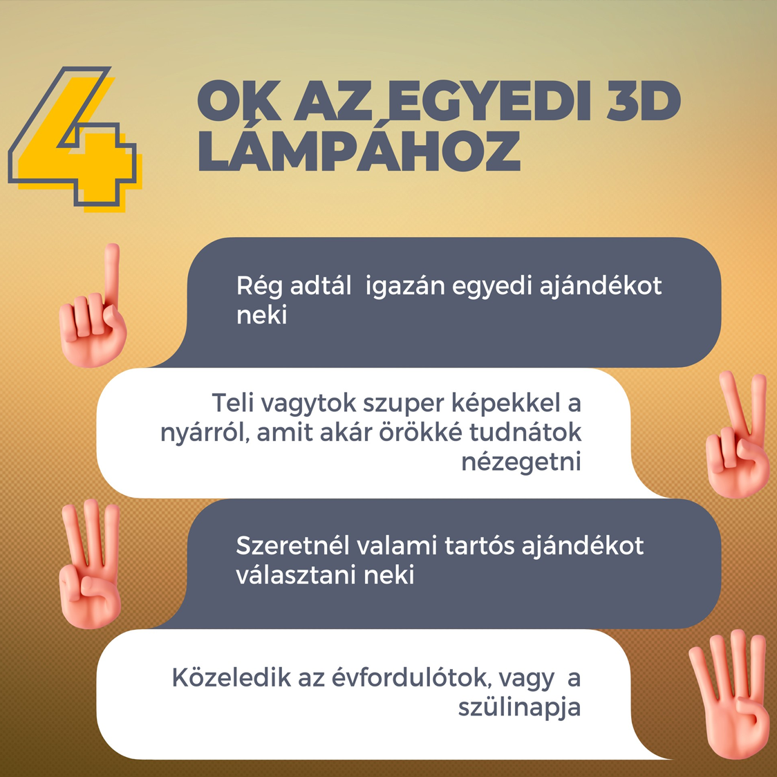 Személyre szabott lámpa meleg fényben